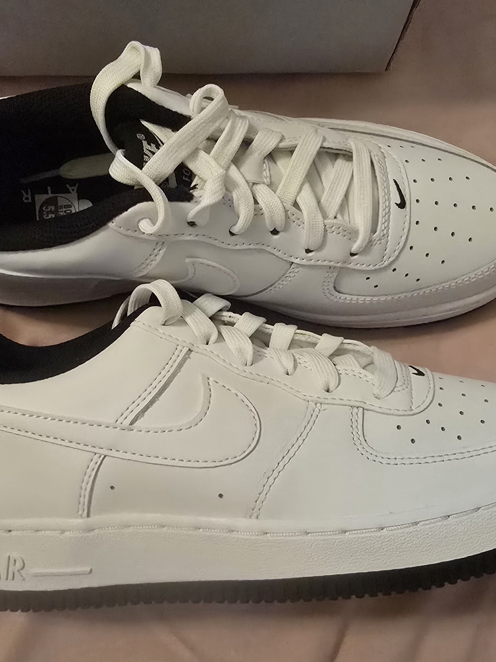 Nike Air Force 1 White Low-Top Sneakers with Black Lining